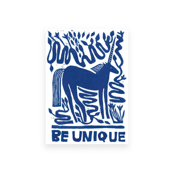 Postkarte Din A6 . EX LIBRIS EINHORN . edited by muse