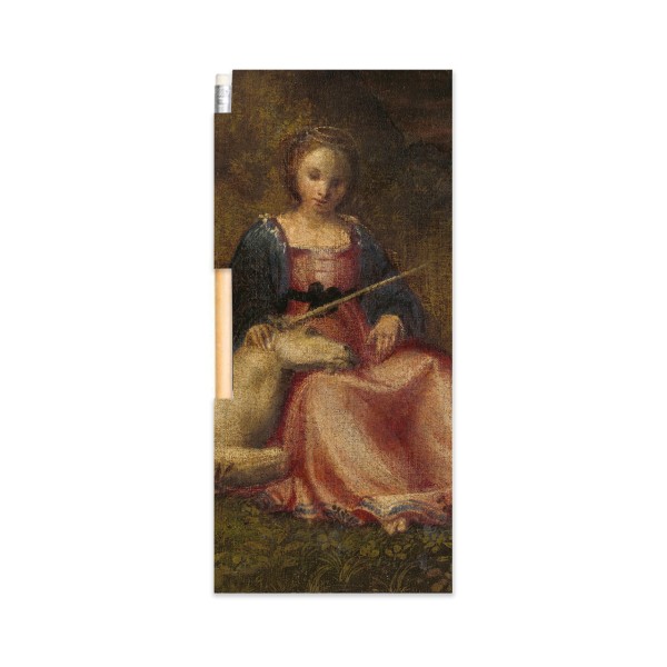 Notizblock . FRAU MIT EINHORN . edited by muse