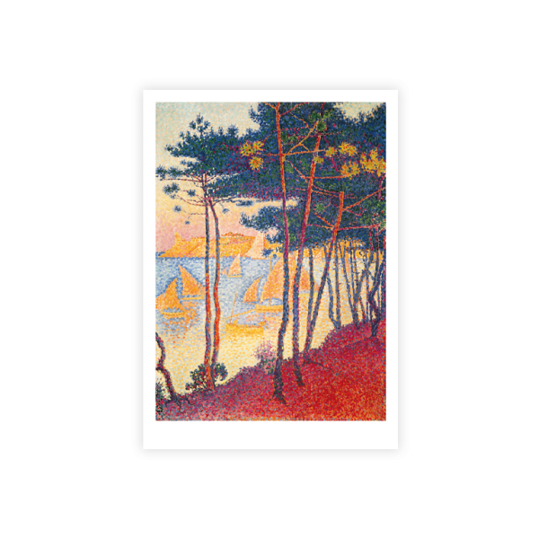 Postkarte Din A6 . SIGNAC . SEGEL UND PINIEN . edited by muse