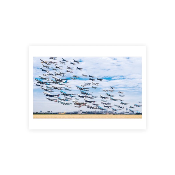 Postkarte Din A6 . CIVILIZATION . AIRPLANES SCHIPHOL . edited by muse