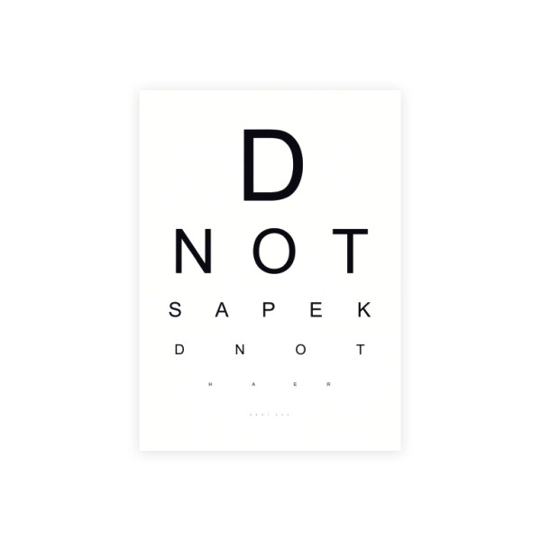 Postkarte Din A6 . IT'S JUST A MATTER OF TIME . EYE TEST D NOT. edited by muse