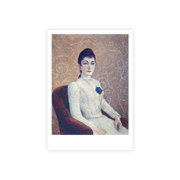 Postkarte Din A6 . DUBOIS-PILLET . DIE DAME IM WEISSEN KLEID . edited by muse