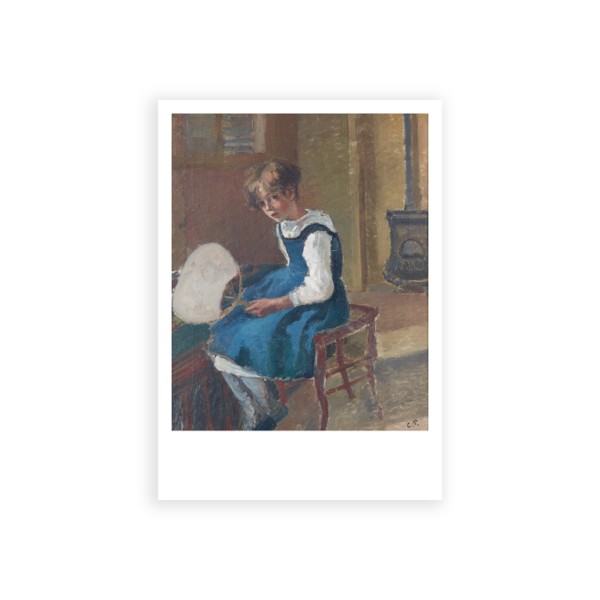Postkarte Din A6 . PISSARRO . JEANNE MIT FÄCHER . edited by muse