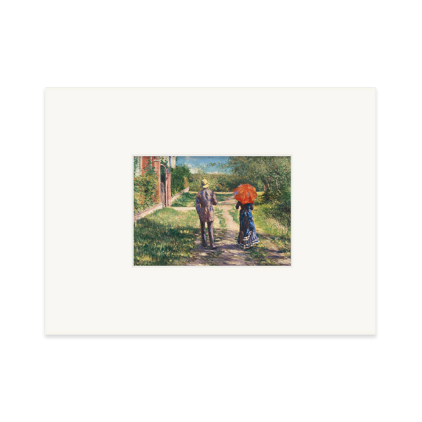 Postkarte Din A6 mit Passepartout . PAAR BEIM SPAZIERGANG . edited by muse